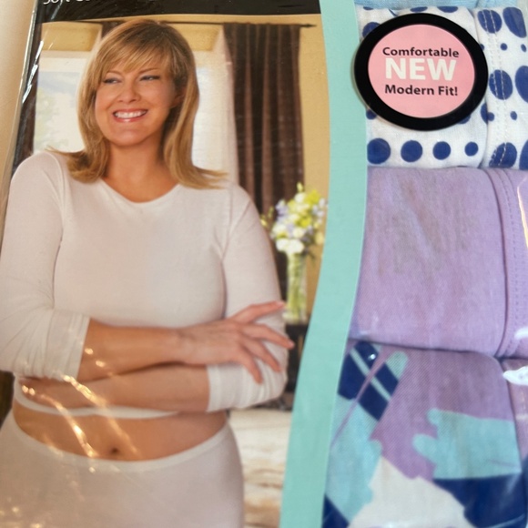 Kmart PINK Briefs Underwear Womens Plus Sz 13 Cotton 5 Pack Blue Purple Polka Do - Picture 4 of 14